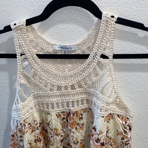 Purple Snow Crochet Floral Dress - Picture 2 of 6